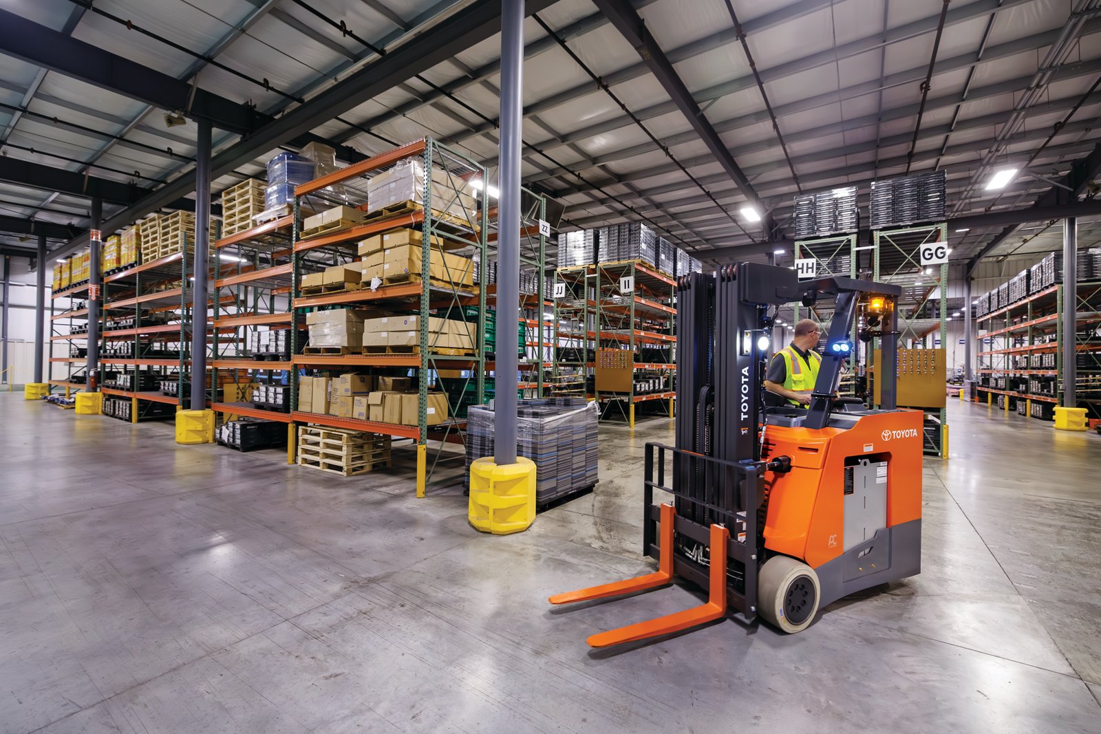 Toyota material-handling equipment in a warehouse
